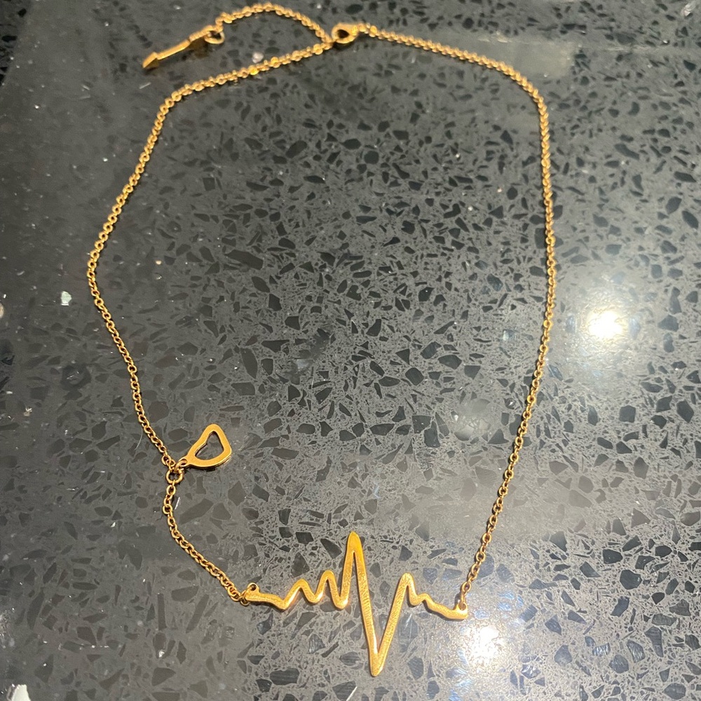 Rose Gold over Sterling Heartbeat Necklace